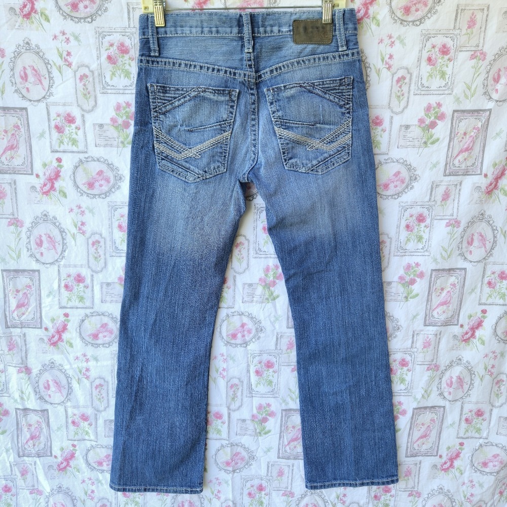 BKE Buckle Jeans Mens 29S Aiden Straight Leg Low Rise Distressed Denim Stretch
